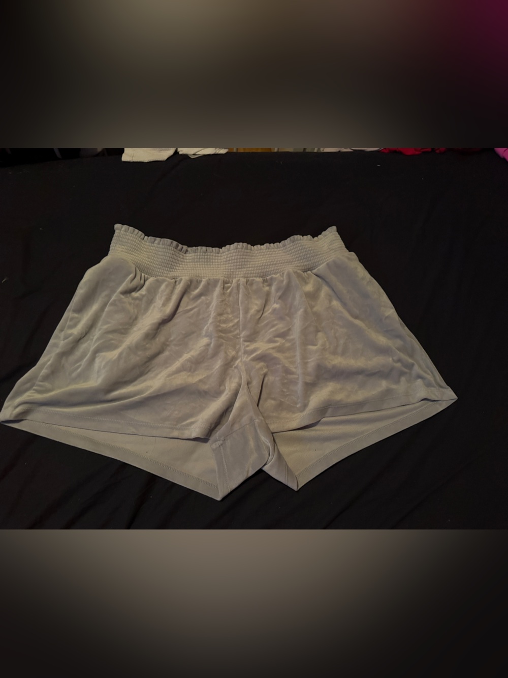 Old Navy Light Gray Velour Lounge Shorts with Smocked Waist